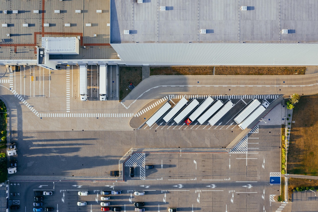 logistics depot trucks distribution